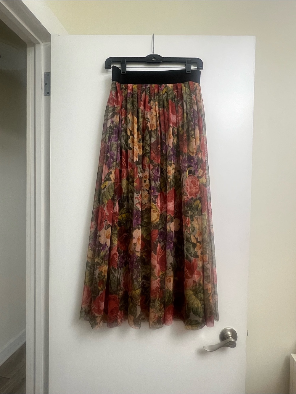 Perfect Fall Multicolored Floral Midi Skirt